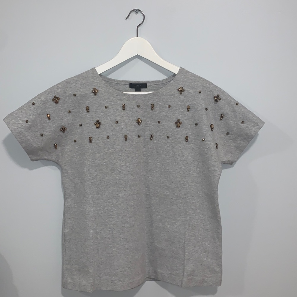 JCrew Embellished Shortsleeved Sweatshirt
